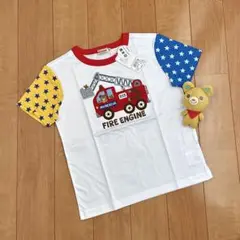 ★ミキハウス★働く車★消防車★半袖Tシャツ★130★日本製★新品★バクプリあり★