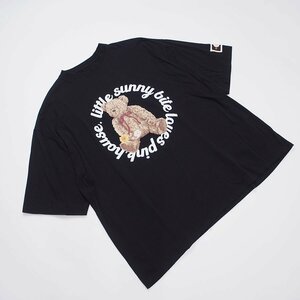 【送料無料】ピンクハウス 黒 little sunny biteコラボ クマちゃんプリント ビッグシルエット Tシャツ/フリーサイズ/F2301