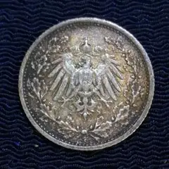 ドイツ帝国の1/2マルク銀貨✨1906年