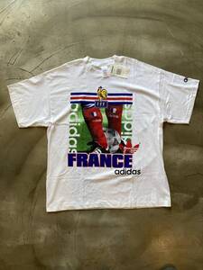 即決デッドストックadidasアディダスdeadstockフランスFFFサッカーTシャツ90