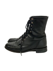 Justin BOOTS◆ブーツ/US6.5/BLK/レザー//