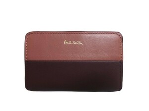 新品未使用 正規品 ポールスミス Paul Smith PAUL SMITH キーケース マルチケース バイカラーブロック ヤギ革/牛革 バーガンデ BPW161-80 