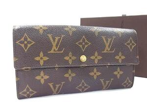 1円 ■美品■ LOUIS VUITTON ヴィトン M61725 モノグラム ポシェット ポルトモネ クレディ 二つ折り 長財布 ウォレット ブラウン系 FI4300