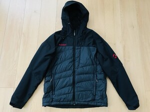 【良品】MAMMUT マムート＊切替フェザーダウンジャケット＊黒＊asia-M