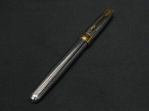 1円 ■美品■ PARKER パーカー ソネット ペン先 18K 750 18金 万年筆 筆記用具 文房具 ステショナリー シルバー系×ゴールド系 AY5034