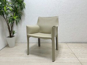 Cassina カッシーナ ４１３ ＣＡＢ キャブチェア アームチェア 本革 ミーティングチェア マリオ・ベリーニ 美品 Ｃ