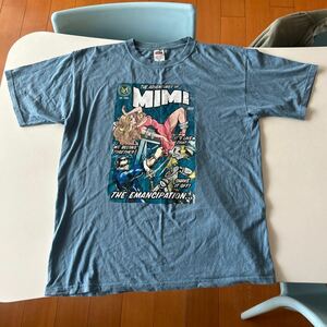 2006S MIMI TOUR マライヤキャリー アメコミ風プリントTシャツ サイズL anvil ターコイズブルー