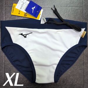 ミズノ　男性用水着　ネイビー×ホワイト　XLサイズ　新品