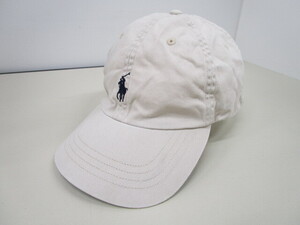 1038FSZ◎Polo by Ralph Lauren ポロ ラルフローレン キャップ 帽子 ベージュ系◎中古