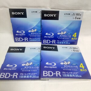 SONY BD-R ホワイトレーベル 25GB 4枚入り×4パック 未開封 記憶媒体 ソニー Blu-ray Disc