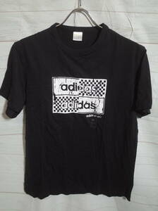 メンズ pk446 良品 adidas NEO LABEL アディダス ネオレーベル ロゴ プリント 半袖 Tシャツ O ブラック 黒