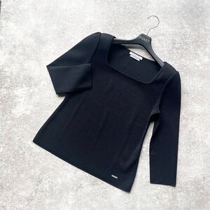 FOXEY NY 40 スクエアネック Knit Top ブラック系