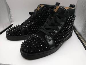 Christian Louboutin クリスチャン ルブタン スニーカー 26cm スタッツ ブラック ITALY ハイカット メンズ