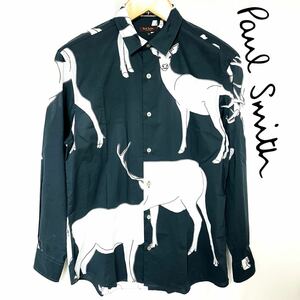 Paul Smith Collection ポールスミス コレクション STAG プリント シャツ スタッグ 鹿 シカ アニマル メンズ 日本製 シャツ　グリーン M