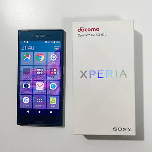 Xperia XZ SO-01J docomo フォレストブルー　ジャンク バッテリー消耗激しい 判定○　SIMカードなし