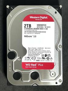 【送料無料】★ 2TB ★ WD Red Plus / WD20EFZX 【使用時間：995ｈ】 2023年製　稼働少　Western Digital RED Plus　3.5インチ内蔵HDD