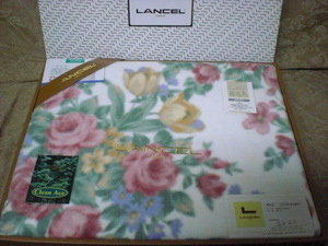 LANCEL ランセル 天然素材 吸湿性 抗菌防臭 オールシーズン 丸洗い可能 綿毛布 140×200 新品箱入り