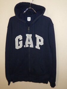 z6606GAP★ギャップ★ワッペン付き★スエットジップパーカー★紺色★USA★アメカジ★人気★激安