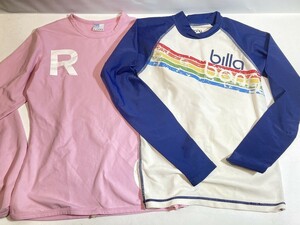 ラッシュガード2枚セット レディース billa bong Sサイズ ROSY Mサイズ 現状品