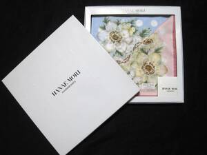 【 未使用 外箱付き 】 森英恵 HANAE MORI ハナエモリ HANDKERCHIEFS ハンカチーフ ブルー ピンク系