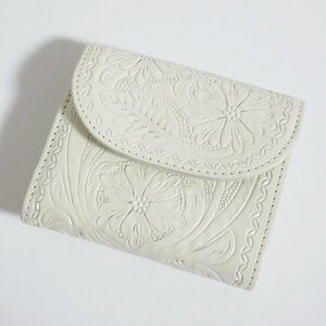 未使用 23SS Carving Tribes カービングトライブス グレースコンチネンタル Stand wallet3 二つ折り財布 ウォレット パールホワイト ◆