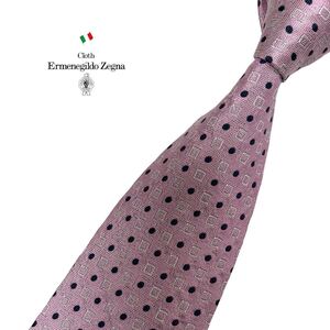 ERMENEGILDO ZEGNA ネクタイ ドット柄 スクエア柄 エルメネジルド ゼニア USED 中古 m1470