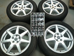 ジャガー XF X260 17×7J+50 PCD108 5穴 TECMAG & 225/55R17 ピレリ ICE ASIMMETRICO スタッドレス 4本 中古 ナット付