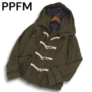 PPFM ペイトンプレイス 秋冬 裏地チェック★ フーディー ダッフル コート Sz.M　メンズ　C4T10846_B#N