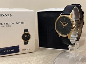 ◆【稼働品】NIXON ニクソン 腕時計 KENSINGTON LEATHER 黒文字盤 箱付き 保管品 ◆