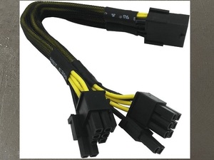 COMeap PCIe 8 Pin Female to Dual 8 Pin (6+2) 新品 PCI Express Power Adapter Braided Y-Splitter Cable PCIe 8ピン 9-inch 23cm