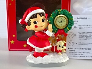 ●不二家《ペコちゃん クリスマスクロック ☆シリアルNo.9679 /Peko Christmas Clock》未使用保管品☆高さ11.5㎝☆送料無料です！