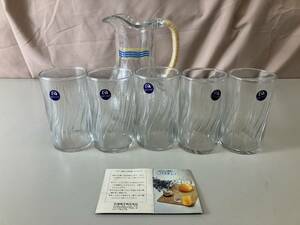 ADERIA GLASS パゴダセット　グラス5・ピッチャー　石塚硝子（株）レトロ　キッチン用品　
