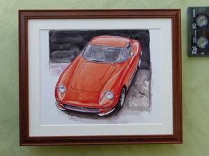 ■BOWイラスト額■フェラーリ275GTB■Ferrari額179