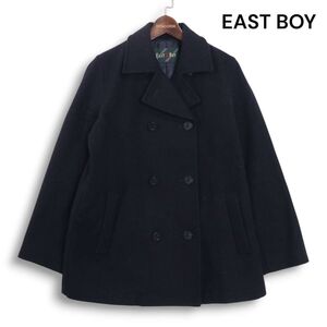 EASTBOY イーストボーイ 秋冬 メルトン ウール♪ スクール Pコート Sz.11　レディース ネイビー 女子 学生 通学　K4T02232_C#N