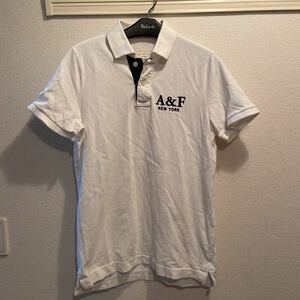 Abercrombie&Fitch 半袖ポロシャツ ホワイト M