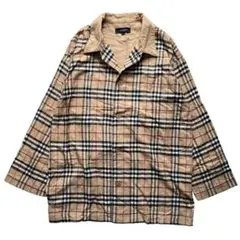 古着 BURBERRY LONDON 西川産業 厚手コットン パジャマシャツ