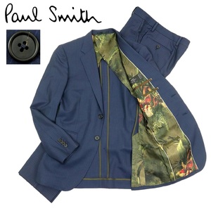 【T218】【美品】【裏地花柄】Paul Smith LONDON ポールスミスロンドン スーツ セットアップ テーラードジャケット パンツ サイズS