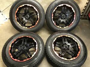 【225/65R17】9分山20年製ブリヂストン DM-V3スタッドレスタイヤ【17×7J+35 PCD114.3 5H】アルミホイール 4本 ハリアー,RAV4,デリカD5など