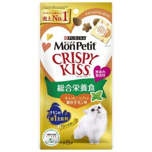 モンプチ クリスピーキッス 総合栄養食 キャットニップ入り贅沢チキン味 24g(3g×8袋)×5個セット