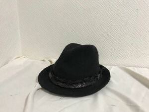 本物カシラCA4LAウールハットドレス帽子ボウシメンズレディースアメカジワークミリタリービジネススーツ黒ブラック日本製
