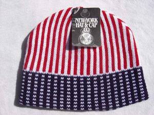 【 送料無料　新品 】NEW YORK HAT アメリカン ニット キャップ 星条旗