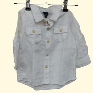 YA3167【2003】Gap Baby 子供服 サイズ80 シャツ がっぷ リネン コットン ボーイズ ガールズ キッズ 【600102000002】