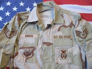 F557-10★USAF　アメリカ空軍　3Cデザート迷彩ジャケット　フルパッチ　/　US　AIR　FORCE　米国空軍　　BDU　戦闘服