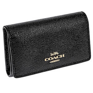 ◆COACH コーチ◆ キーケース キーホルダー 5連 レディース アウトレット ブラック レザー ボタン式 送料無料 76741 IMBLK