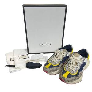 ◆中古品◆ GUCCI グッチ Rhyton ライトン GG柄 ローカット スニーカー マルチカラー 記載サイズ:8 箱あり P79333NL