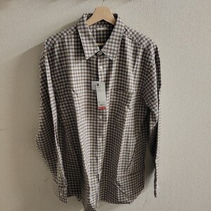 ジ－ユ－(GU)フランネルチェックシャツ　長袖B　サイズ－XL　色－36 BROWN