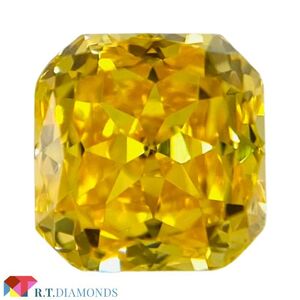 FANCY VIVID ORANGY YELLOW 0.34ct SQ/RT2698/GIA