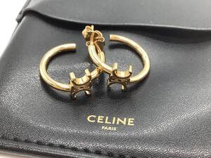 u5583 美品 CELINE セリーヌ トリオンフ ピアス ゴールドカラー アクセサリー レディース