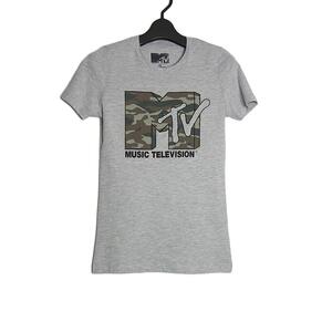 新品 Tシャツ MTV レディース プリントTシャツ 新品 デッドストック アスレチックヘザー色 XSサイズ ティーシャツ 半袖