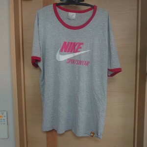 【美品】ナイキ　NIKE　Tシャツ　X L グレー　ロゴレッド ゴールドタグ